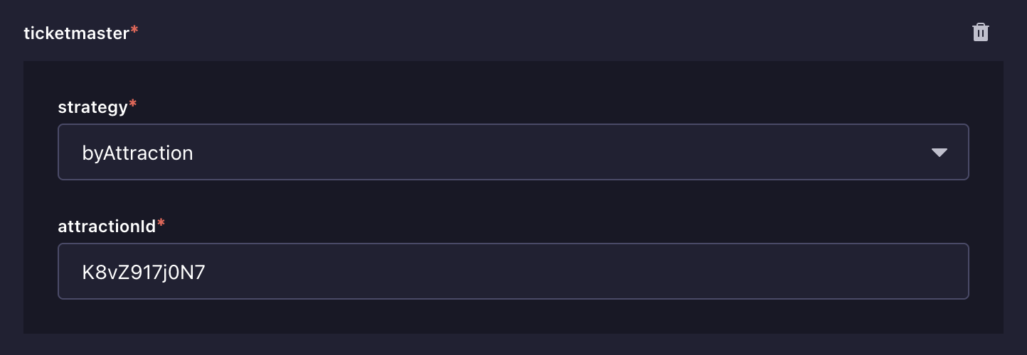 screenshot of  field when  is 