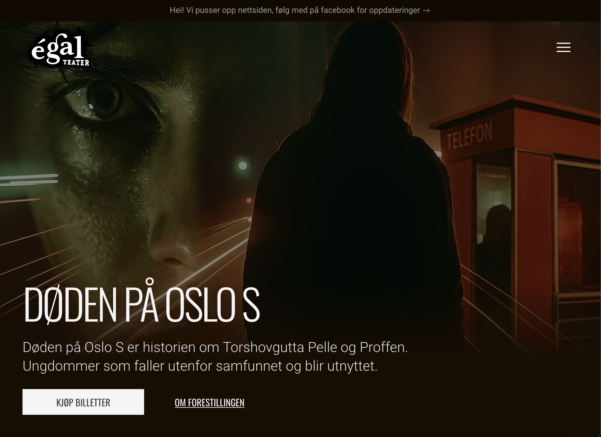 screenshot of hero section